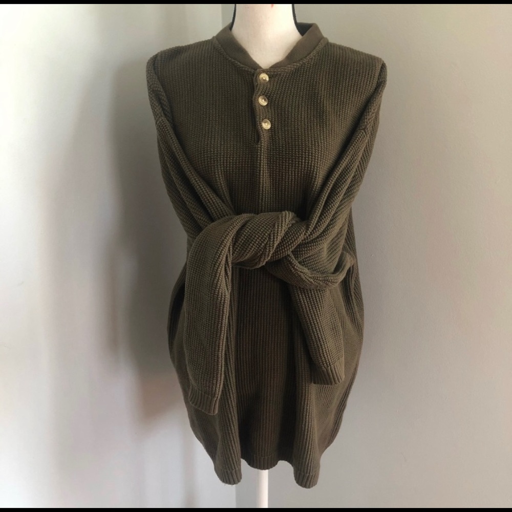 XXL | Olive Green Oversized Waffle Knit Sweater
